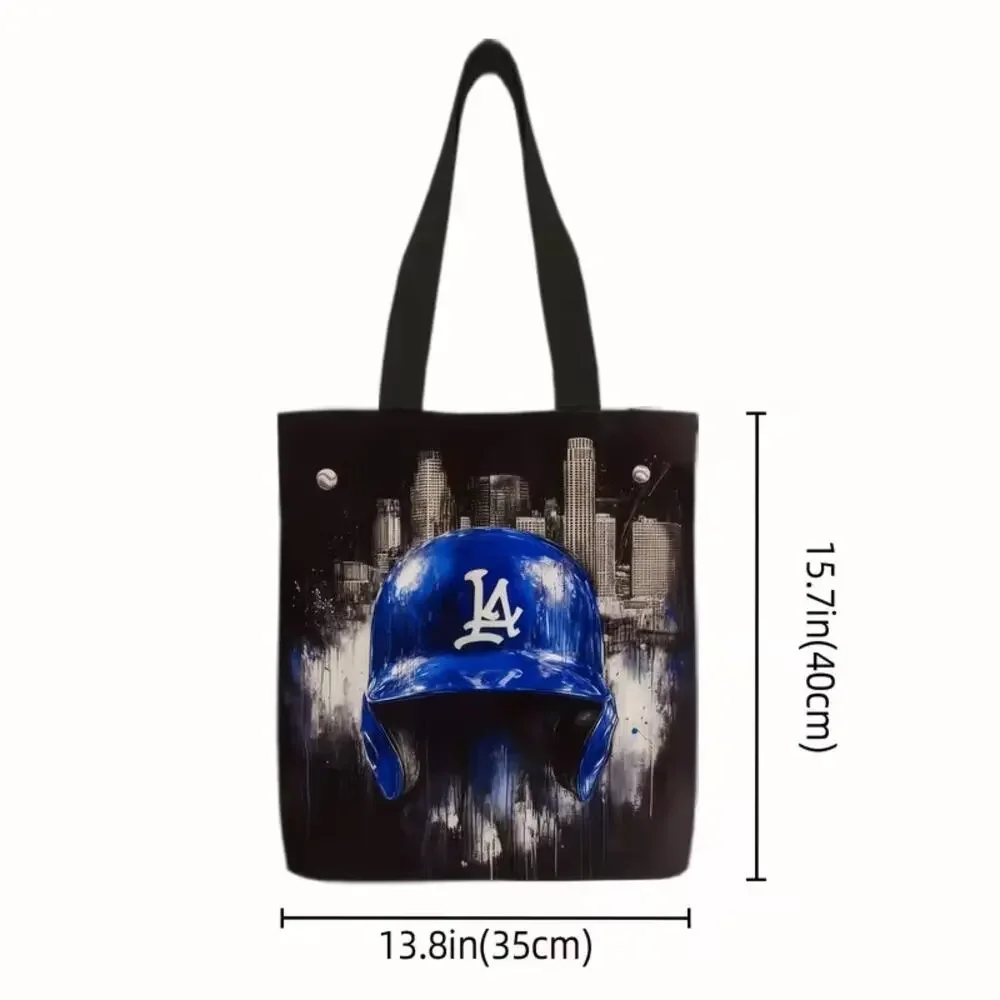 MLB LA Handbag Tote Bag Retro Logo New Dodger Skyline Style Black Baseball Gym